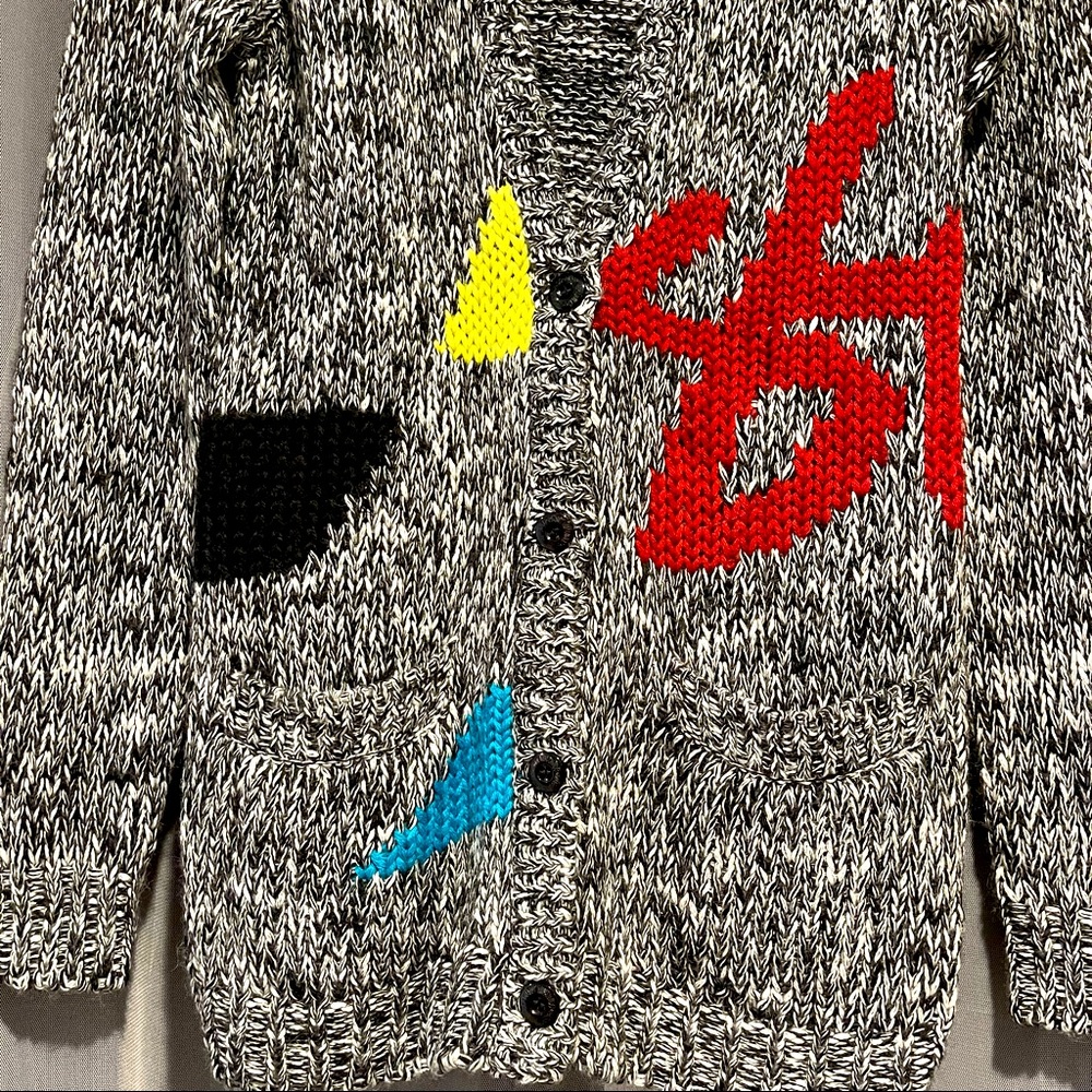 STUSSY - Chunky knit cardigan sweater